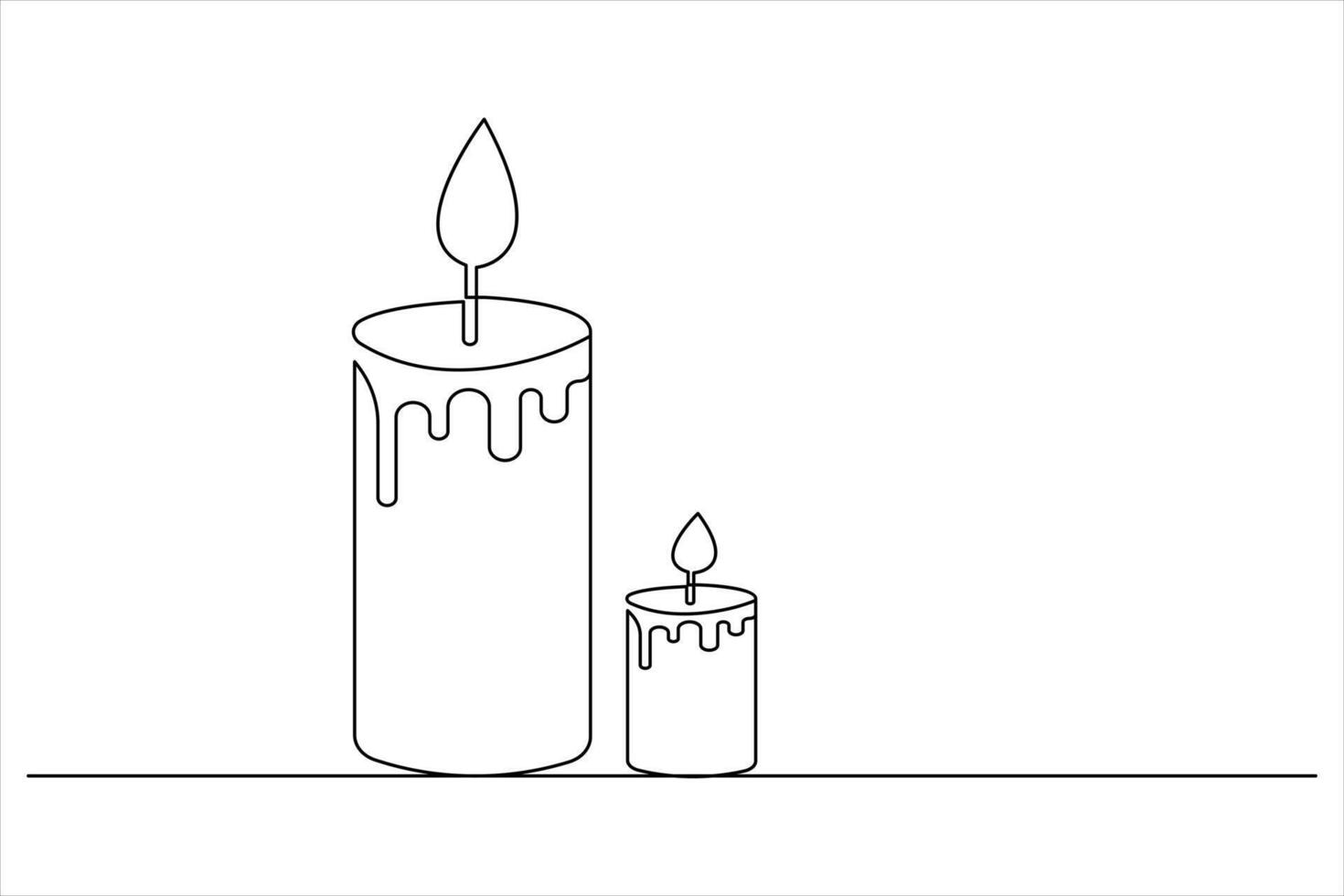 Continuous line candle illustration vector