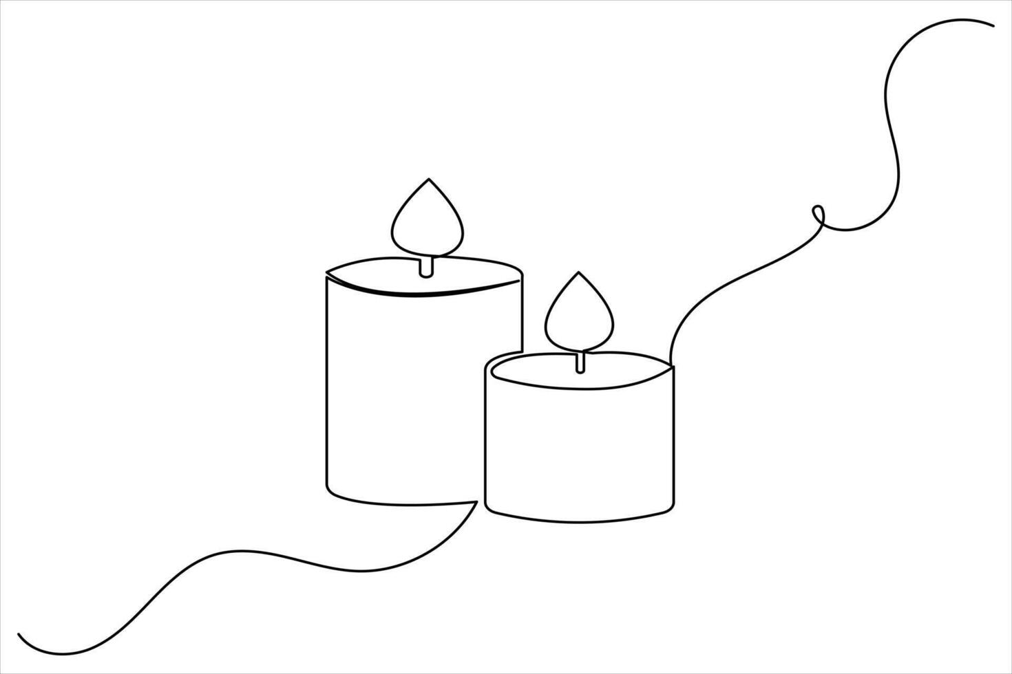 Candle icon drawn with one line vector