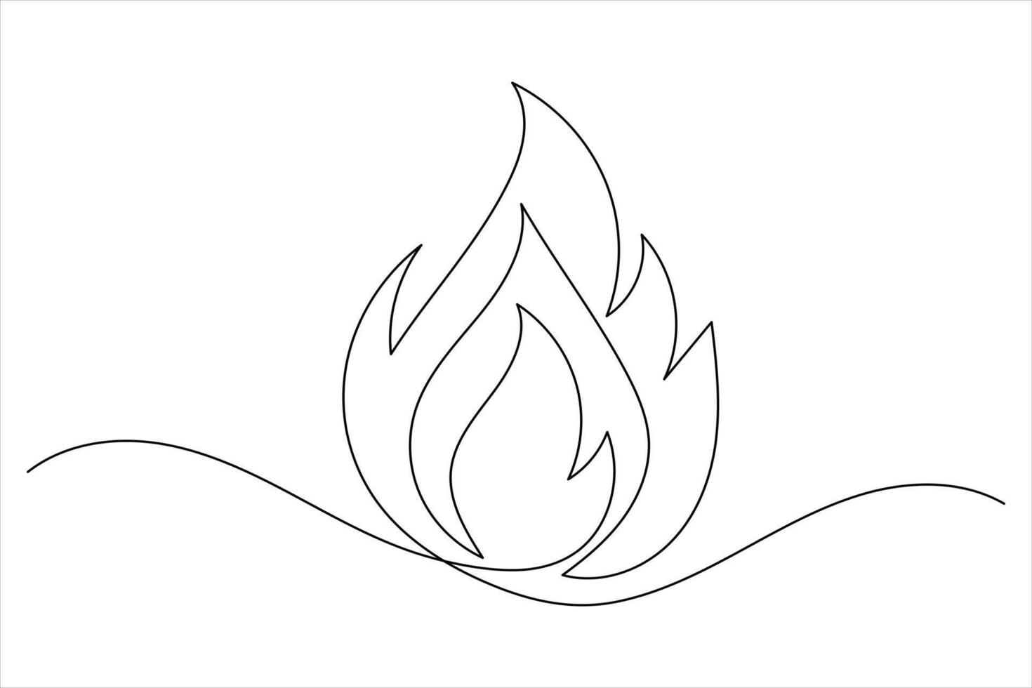 Line art flame illustration minimalist look vector