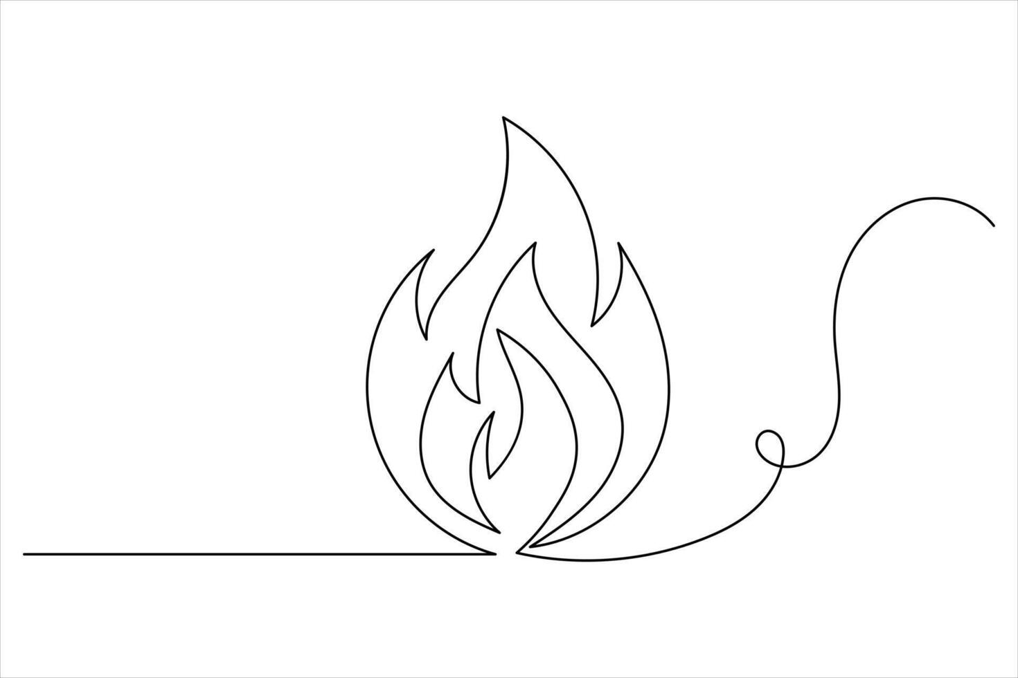 Flame icon design with minimalist style vector