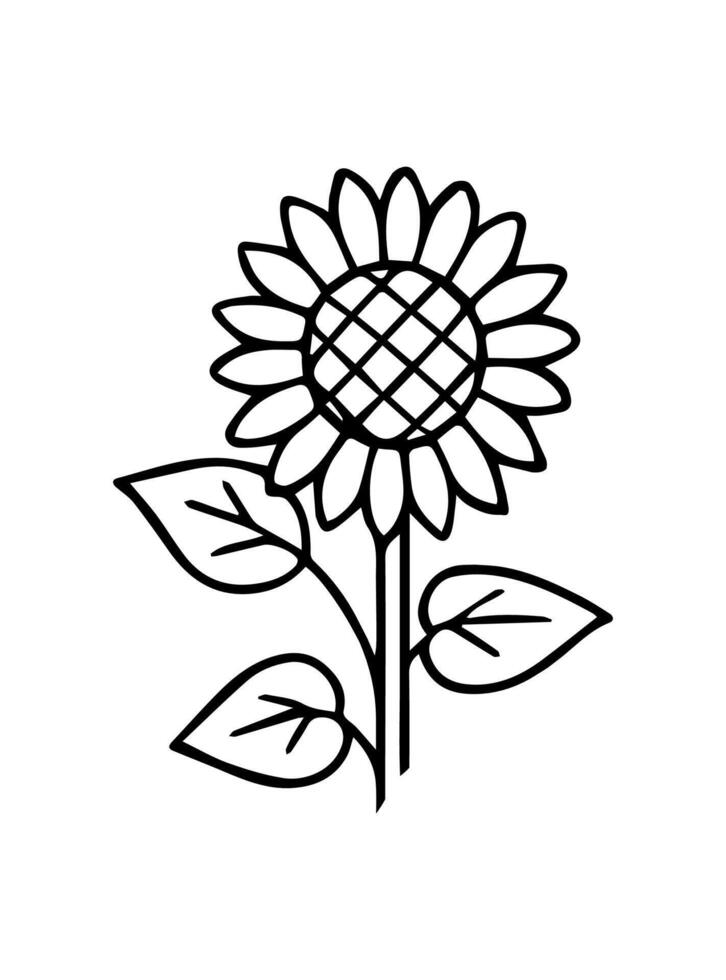 Sunflower emblem. Simple floral monogram. vector