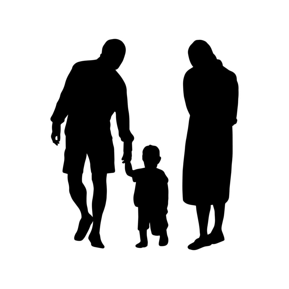 Family shadow shape silhouette. vector