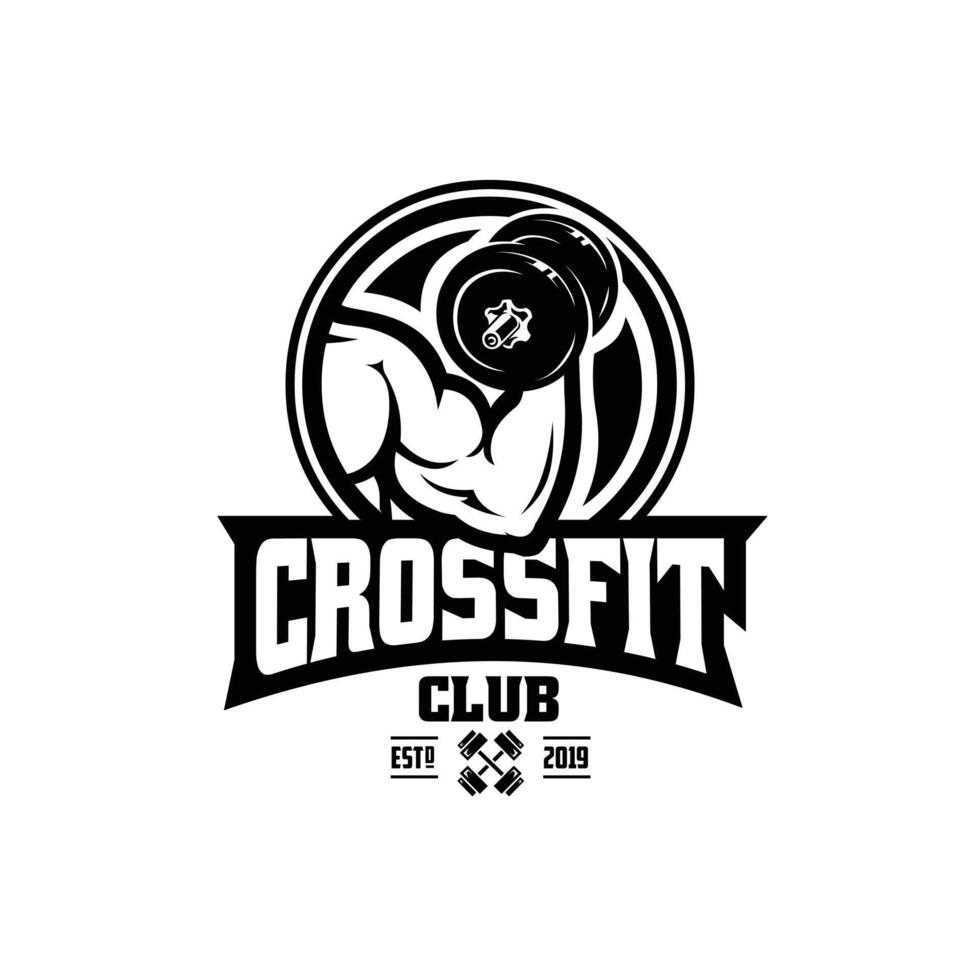 Crossfit Gym Fitness Club Logo Isolated vector