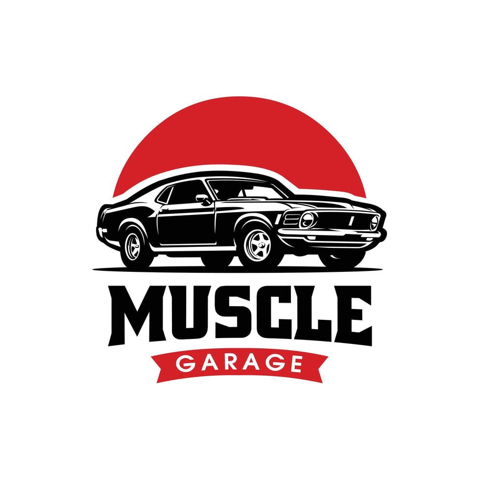 American Classic Muscle Car Garage Logo Isolated vector