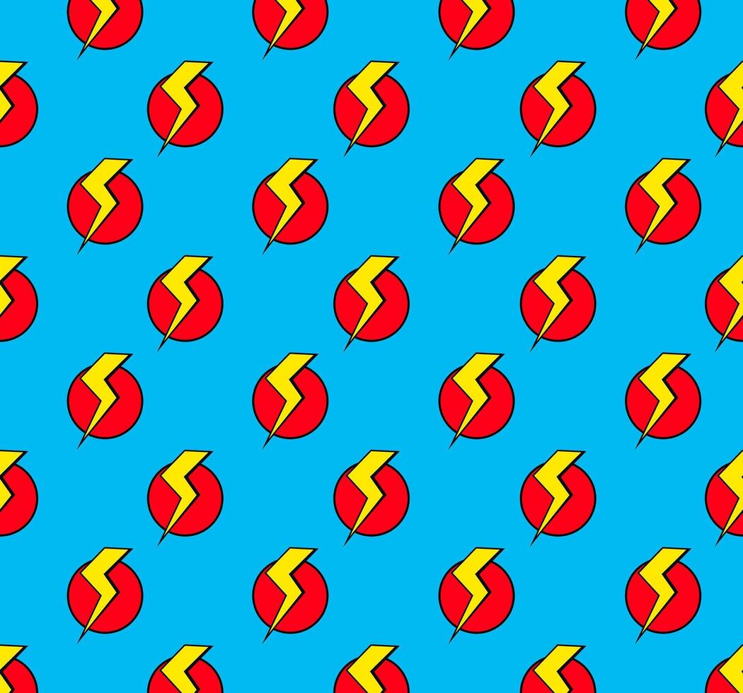 Seamless pattern of lighting bolt symbol. vector