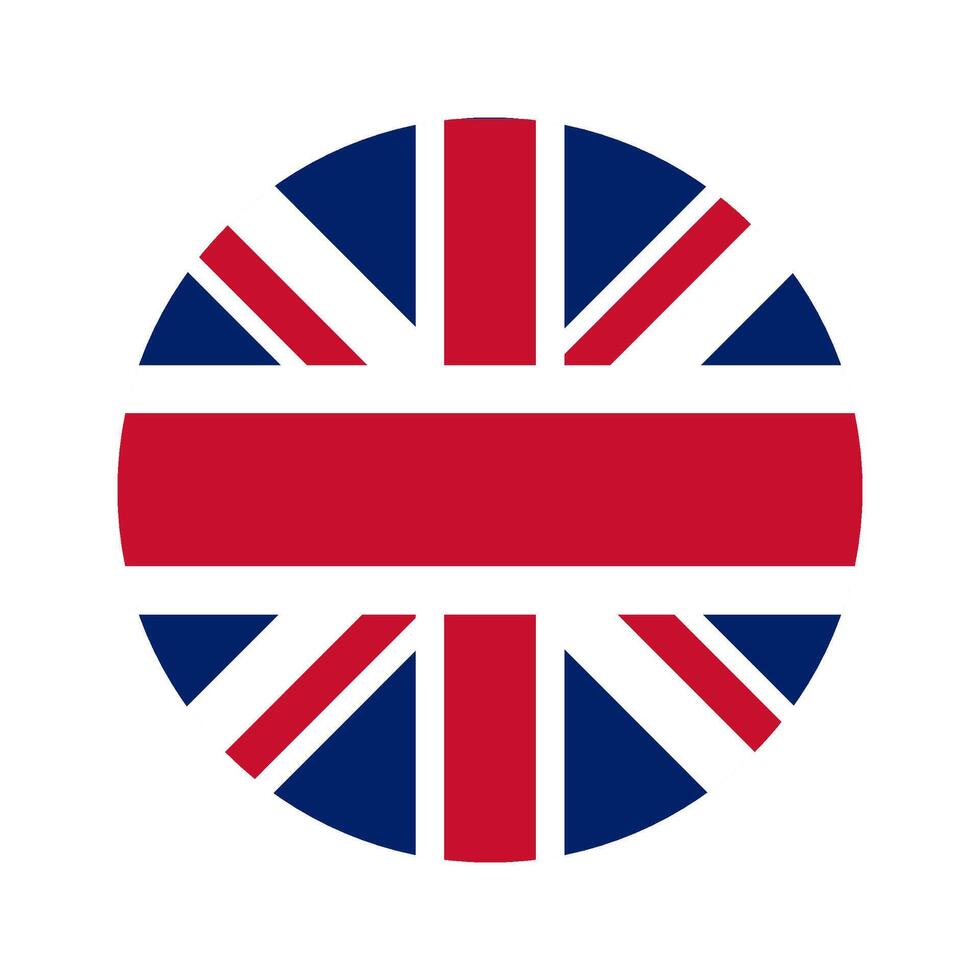 United kingdom flag in circle on white background. vector