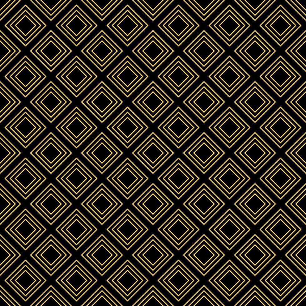 Repeating gold diamond shapes on a black background. vector