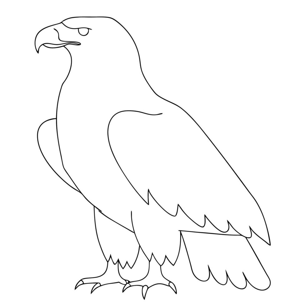 Black and white illustration of a majestic eagle profile isolated on a white background vector