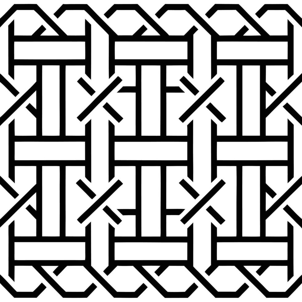 Elegant woven geometric design featuring interconnected lines and repeating patterns suitable for backgrounds and textures vector