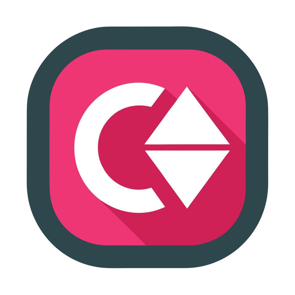 Up and down arrow directional icon with rounded square frame for digital interface design vector