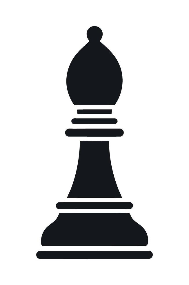 Simple Black and White Chess Bishop Icon Illustration Graphic Design vector