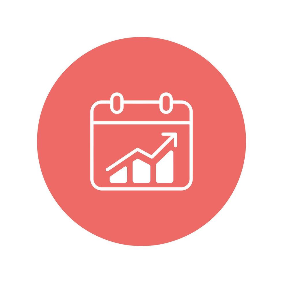 Calendar Icons Showing Upward Trending Graph Representing Growth and Progress vector