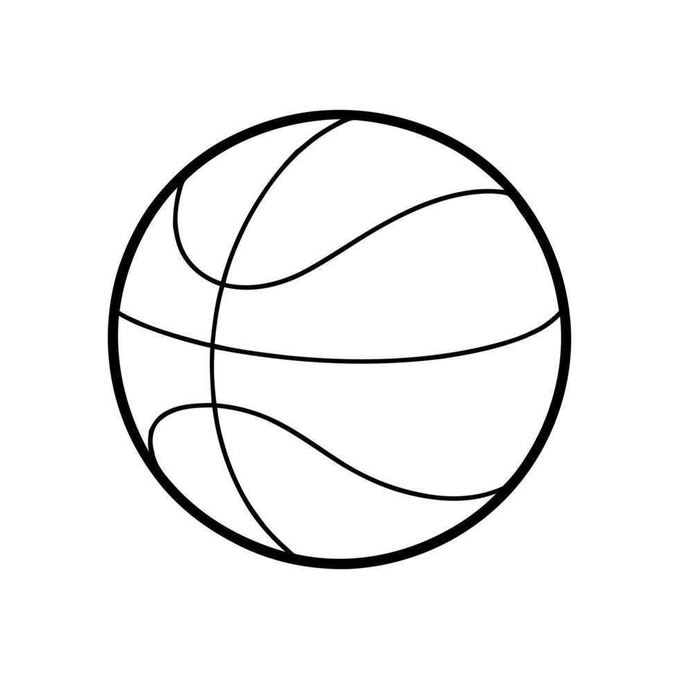 Simple Line Drawing of a Basketball Ball for Sport and Game Designs vector