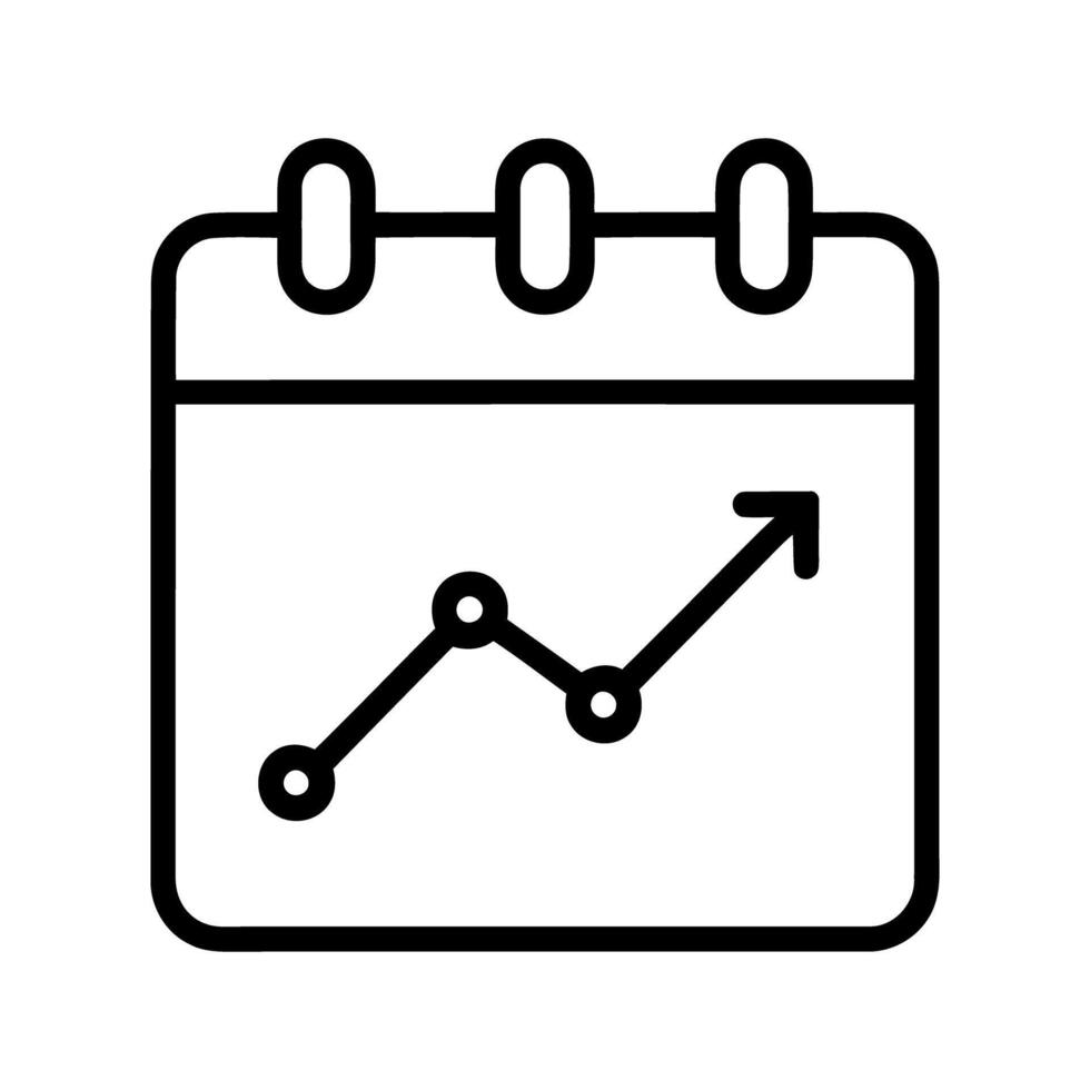 Calendar Icons with Upward Trending Graph Showing Growth and Progress vector