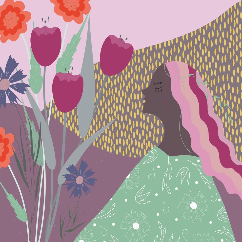 summer colored girl vector