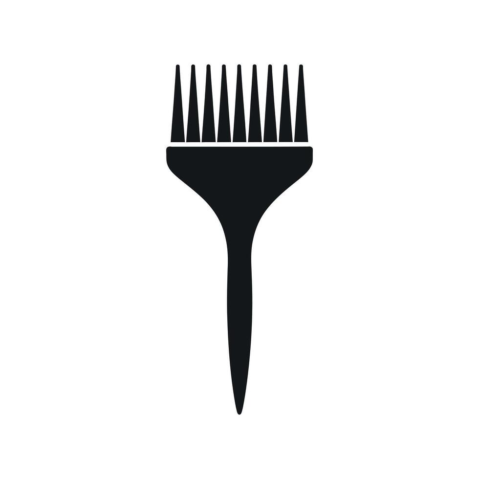 Simple Black and White Icon of a Hair Coloring Brush for Hair Dye Application vector