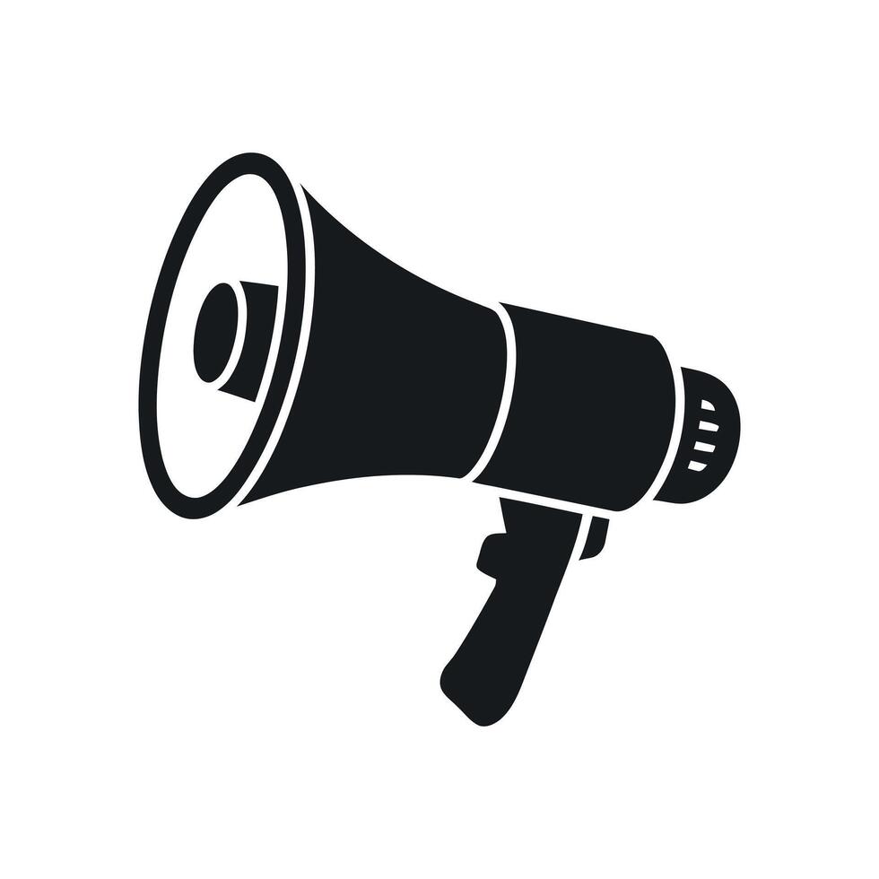 Black and White Megaphone Icon Illustration for Announcement and Public Address System vector