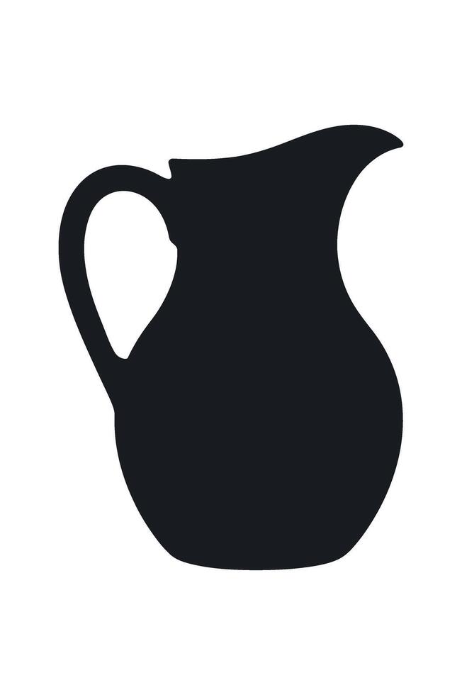 Simple Black Silhouette of a Classic Creamer or Small Pitcher vector