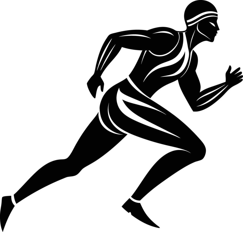 Athlete running silhouette vector