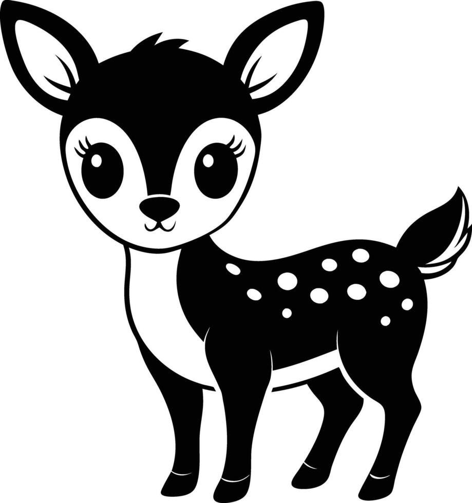 A black and white deer with white spots vector