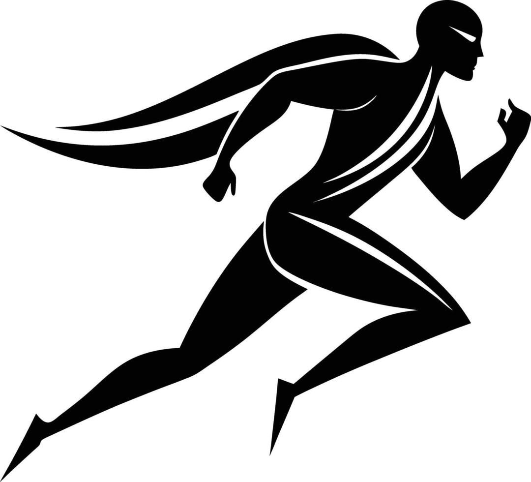 Superhero running clip art vector