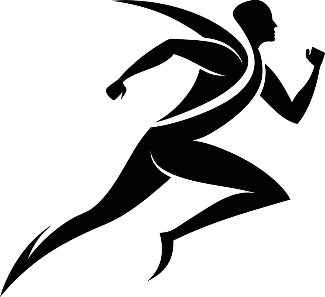 A silhouette of a man running vector
