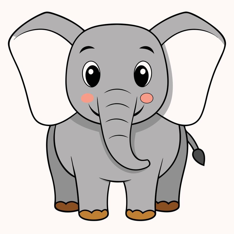 An elephant with big ears and a big nose vector