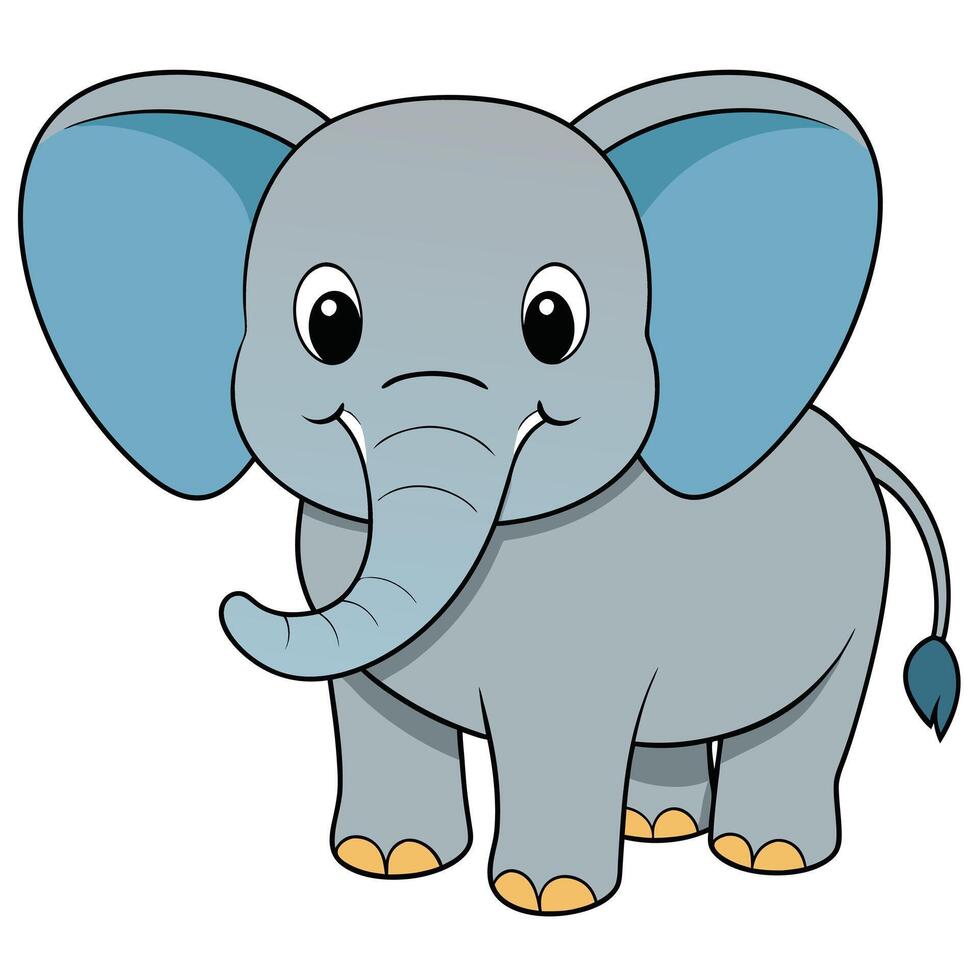 An elephant with blue ears and a big nose vector