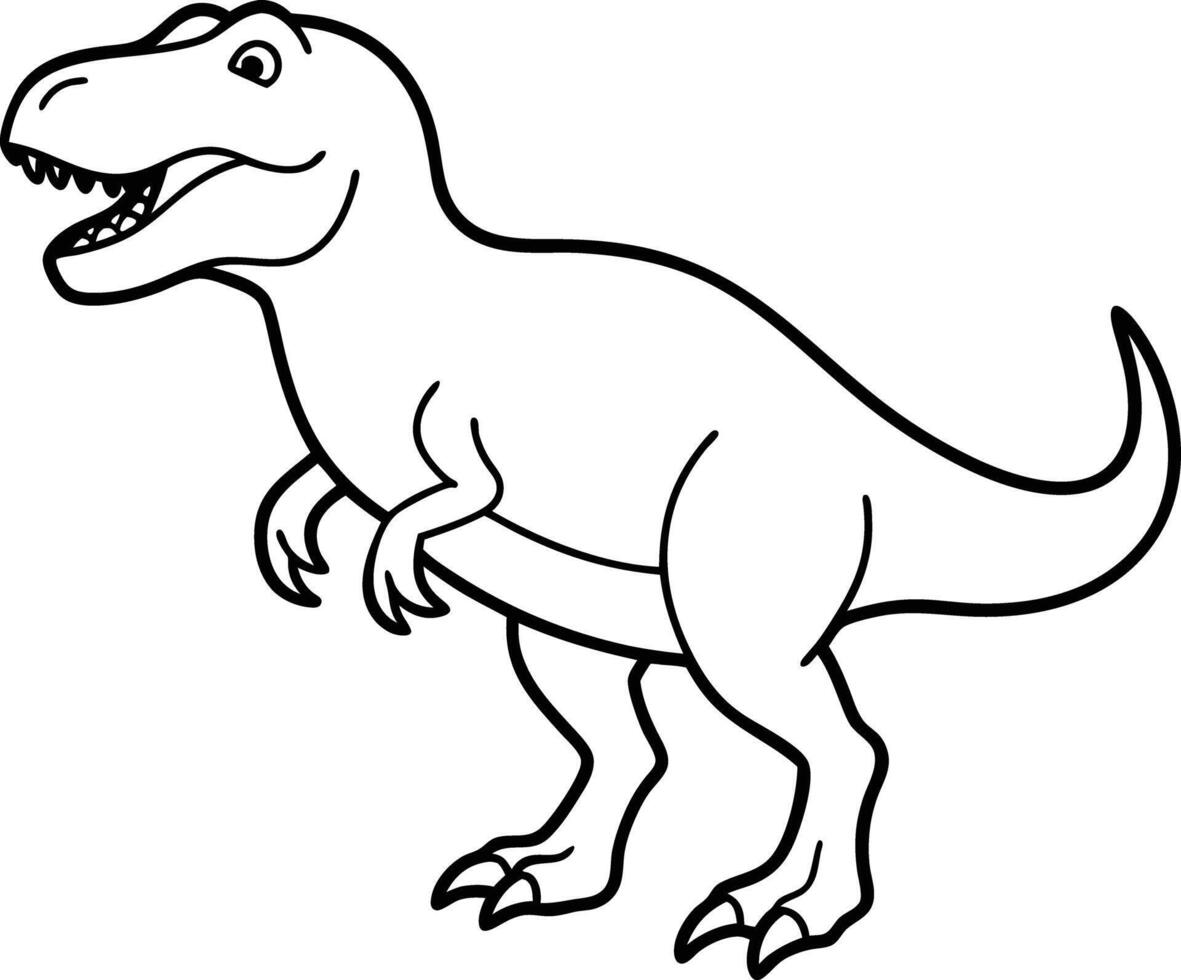 A dinosaur coloring page for kids vector