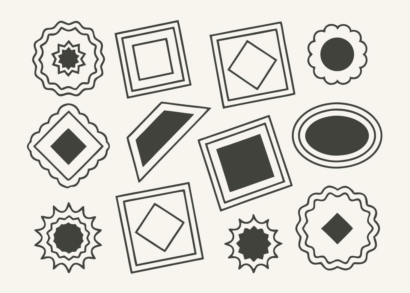 Set of frames and shapes illustration vector