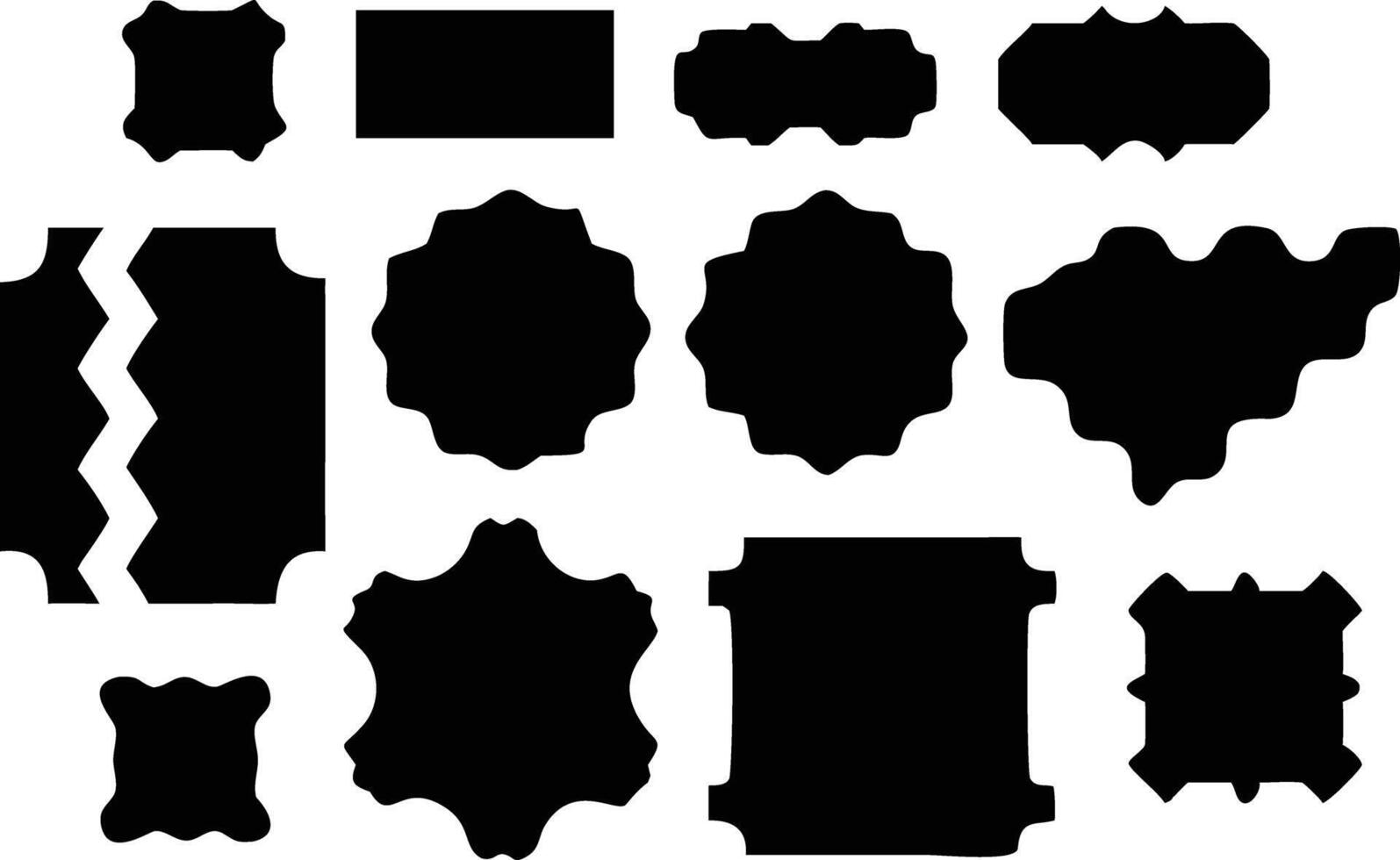 A set of black and white shapes with different shapes vector