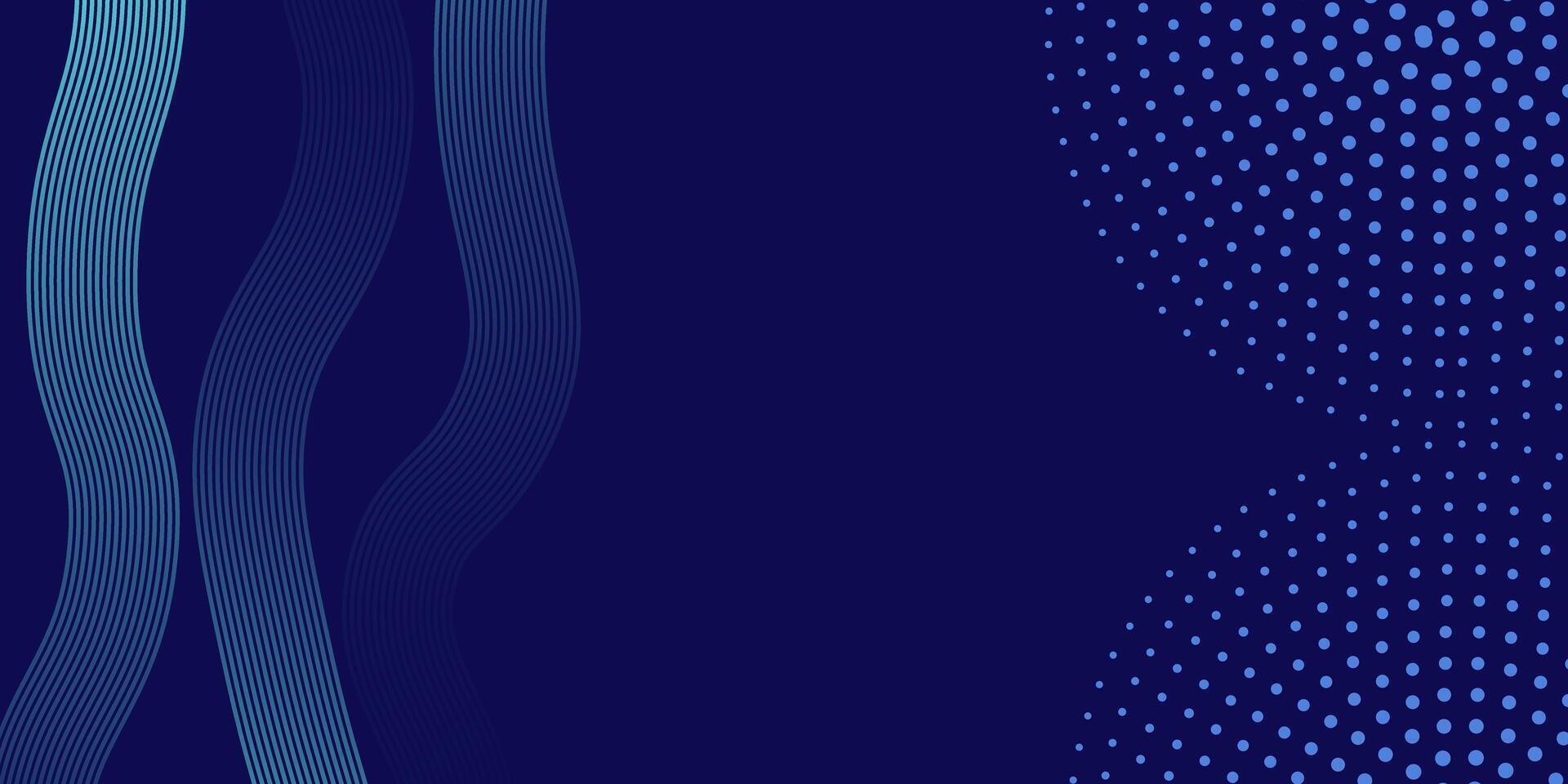 Abstract Blue Wave Line and Dot Halftone Background Design vector