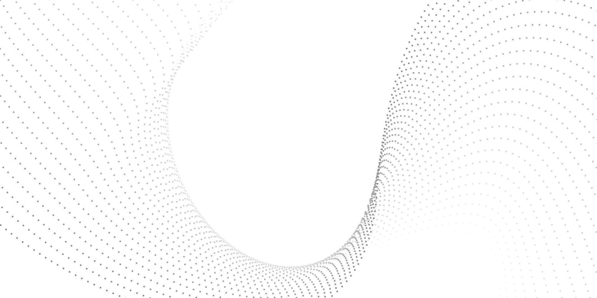Minimal White Background with Soft Gray Dotted Wave Flow Design vector