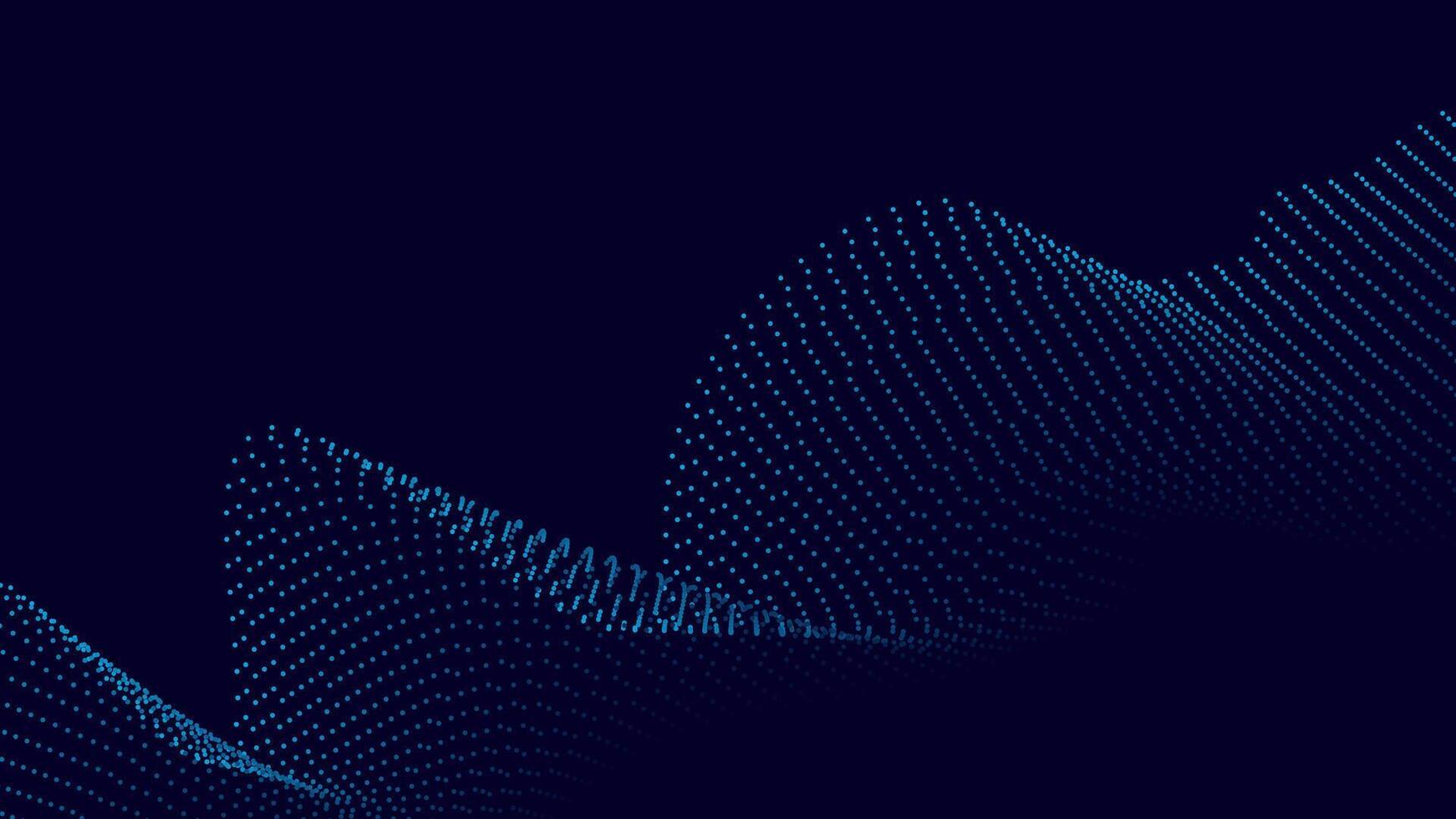 Futuristic Abstract Blue Dot Wave Background with 3D Depth Effect vector