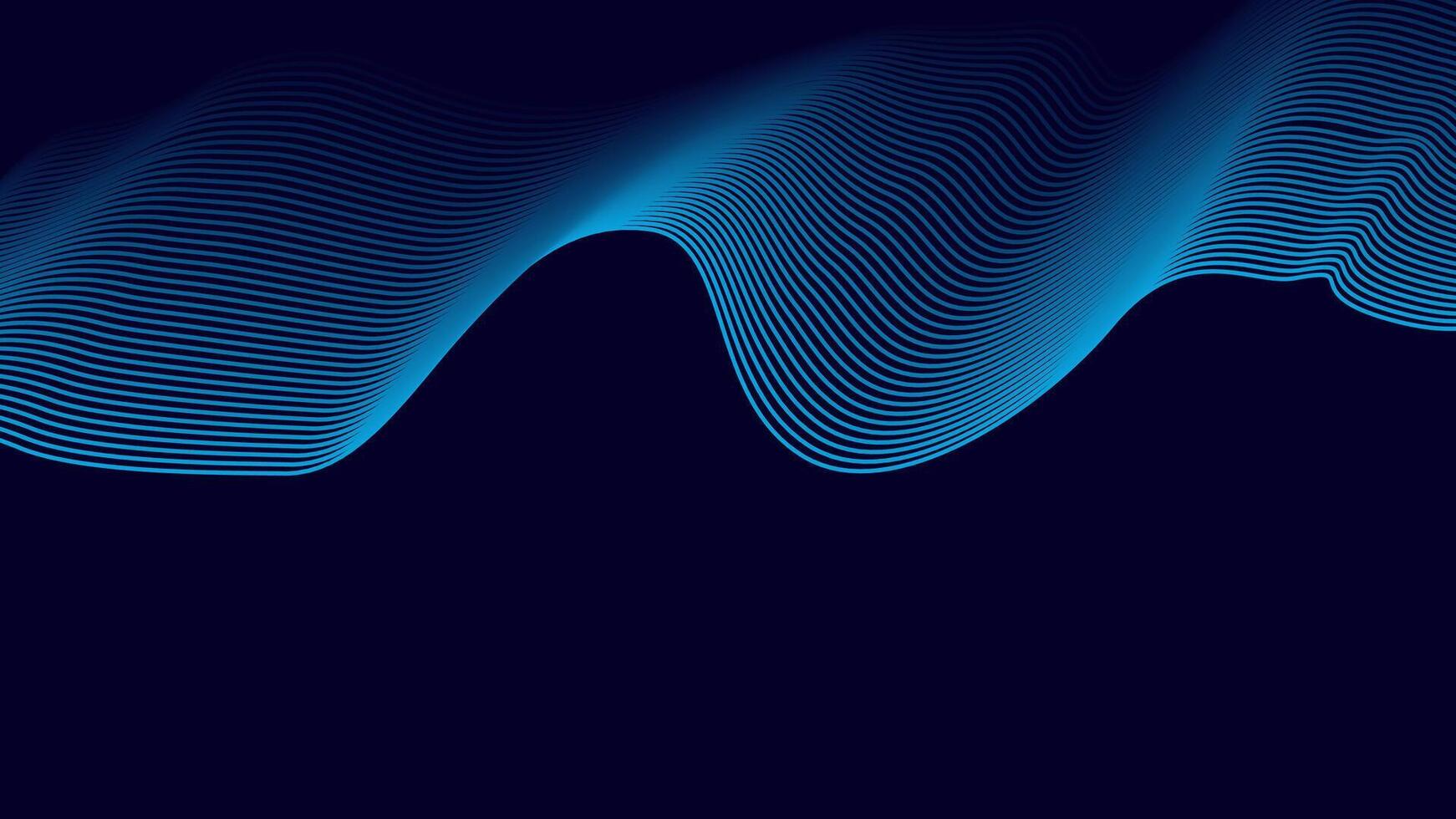 Blue Abstract Wavy Line Background with Smooth 3D Gradient Flow vector
