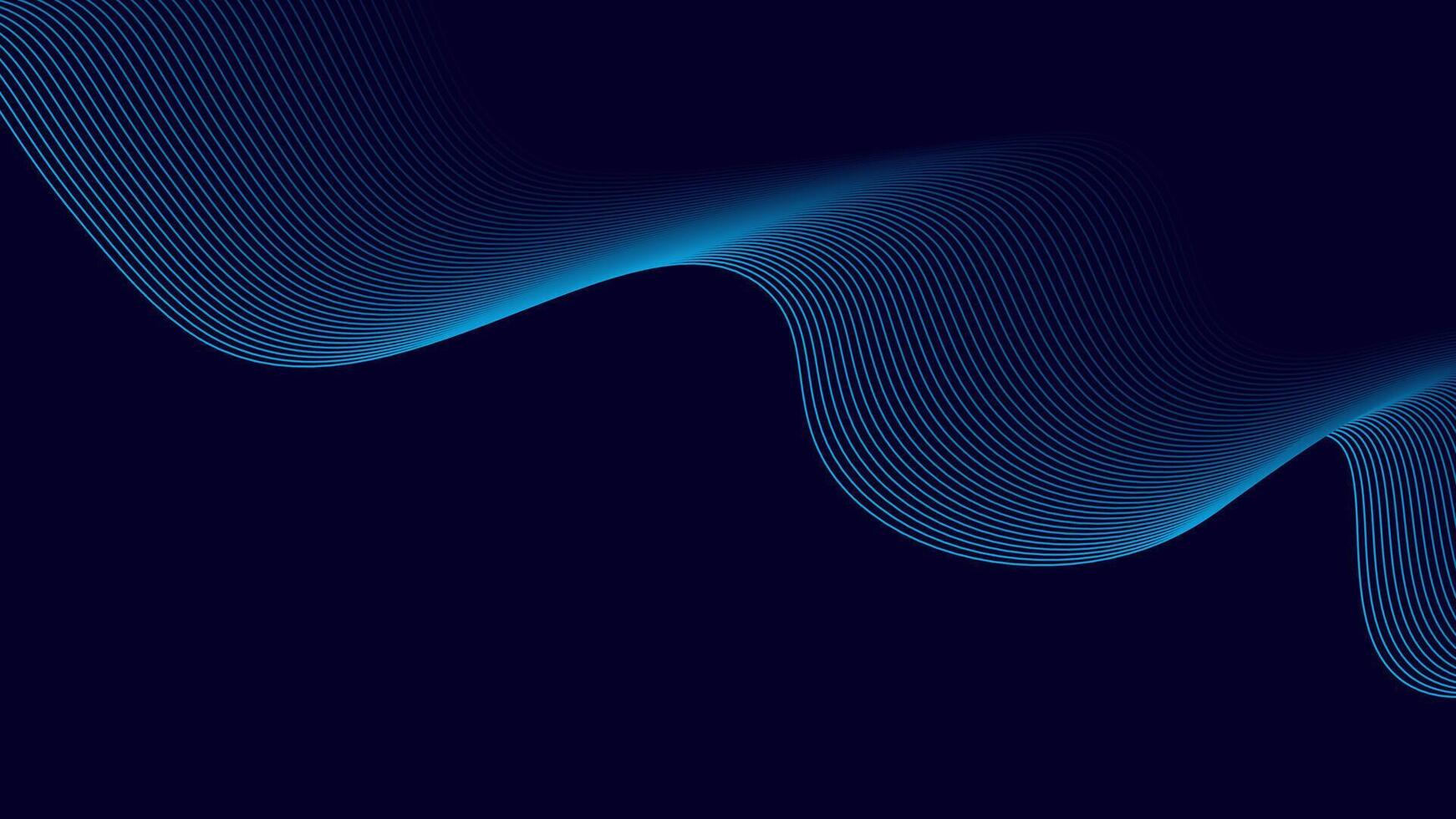 Blue Wavy Abstract Line Background with Smooth Gradient Flow Design vector