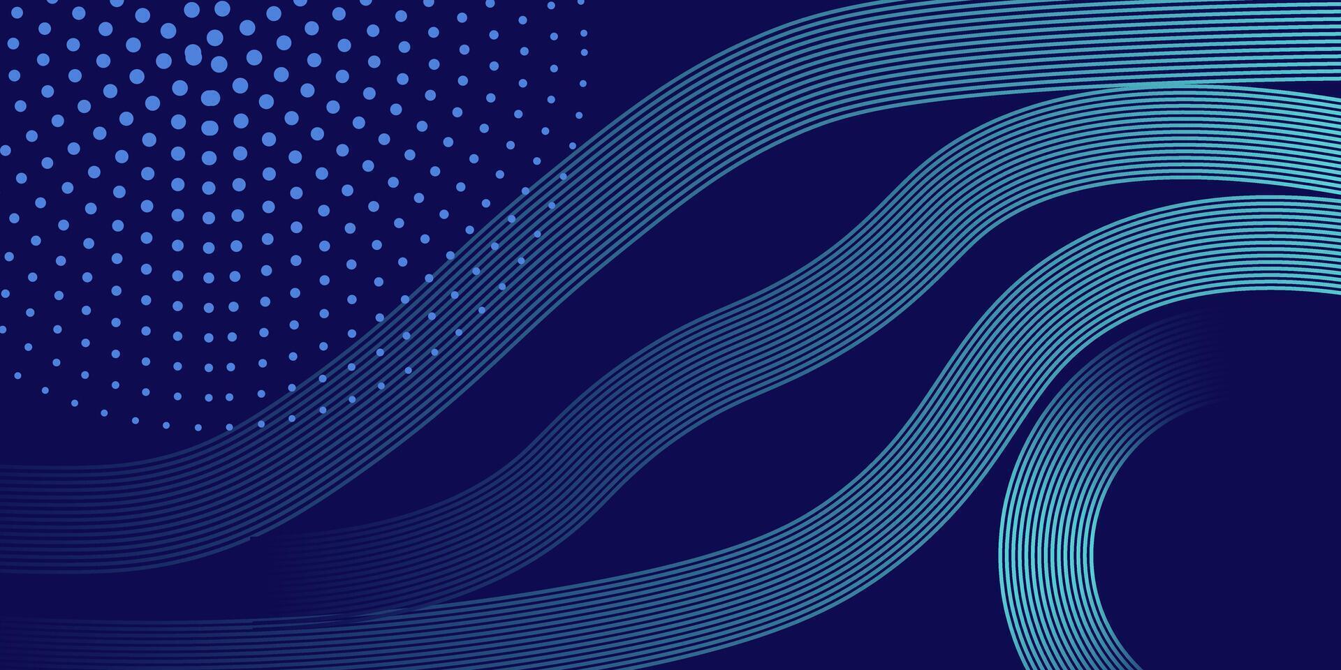 Blue Abstract Wave Line and Dot Background Design for Digital Art vector