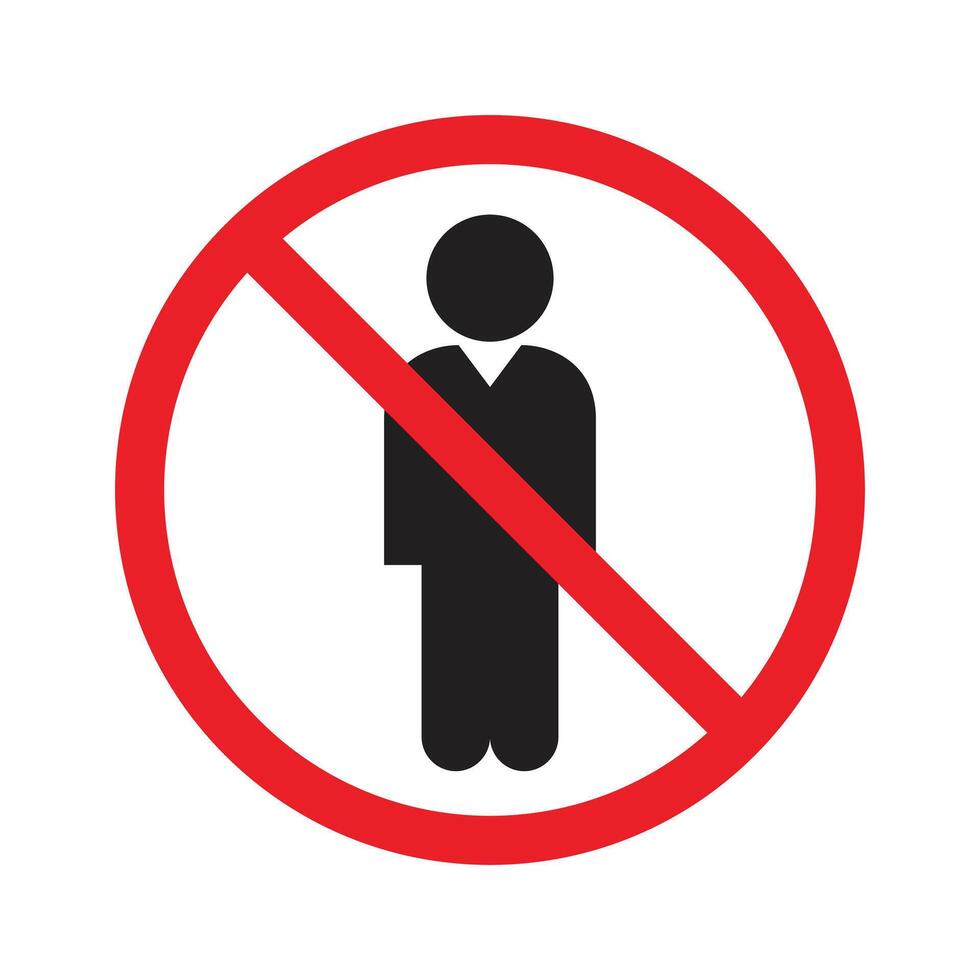 No entry icon. Restricted area authorized personnel only sign. Isolated sign of do not enter sign, no trespassing, authorized personnel only, prohibit people from passing sign. glyph icon. vector
