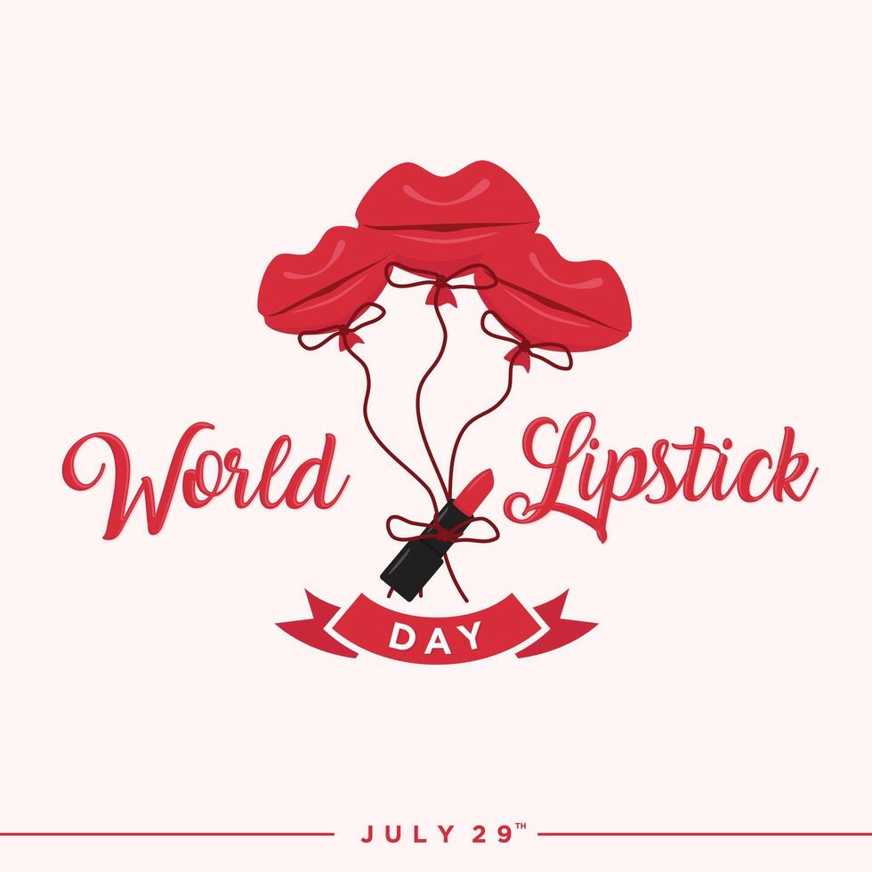 World Lipstick Day emblem suitable for web banner for printing campaign vector