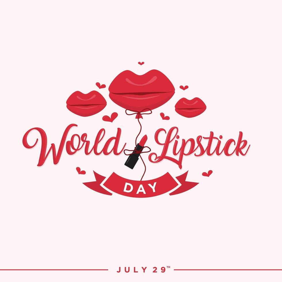 World Lipstick Day lettering emblem design suitable for web banner vector