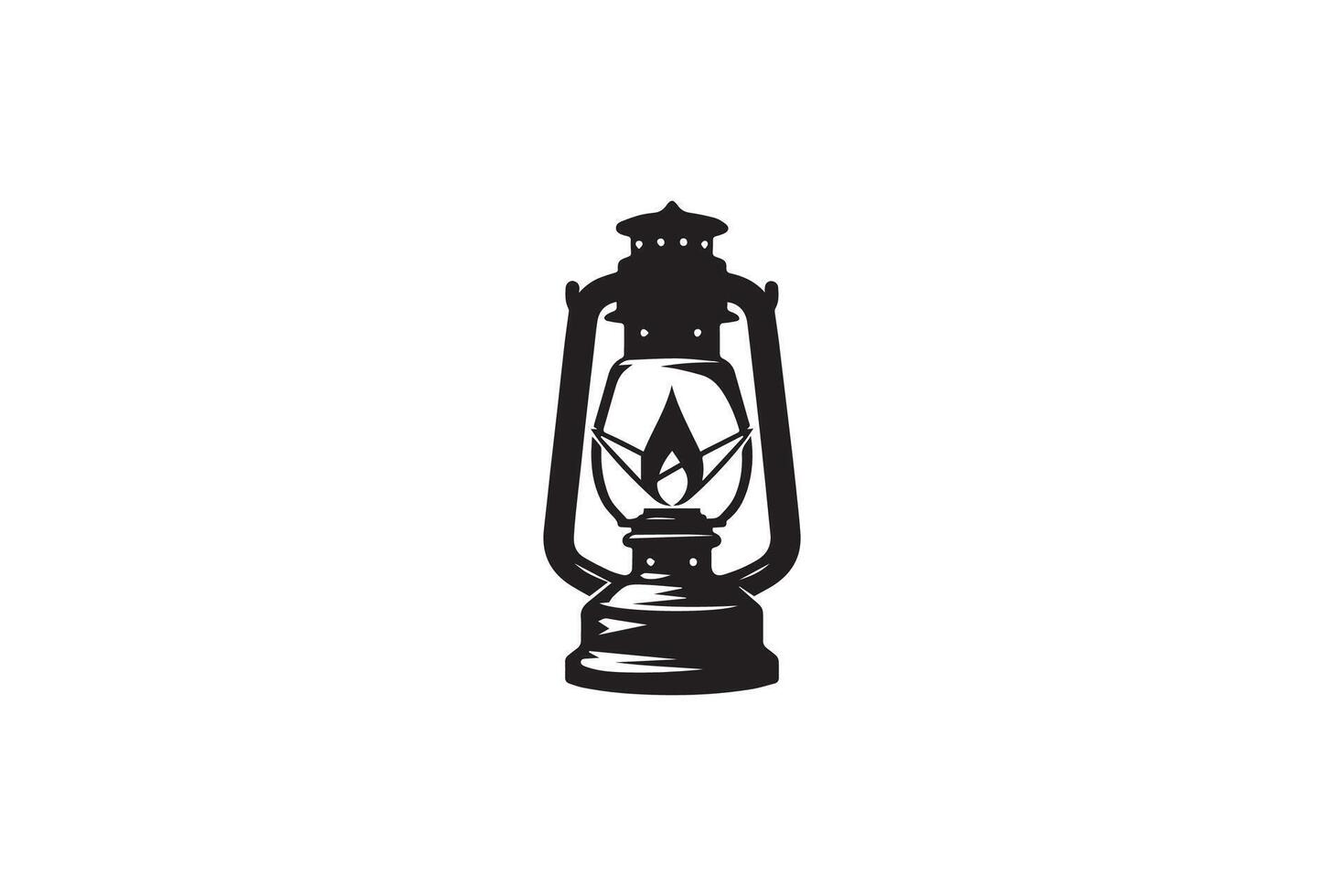A black and white logo for a lantern vector