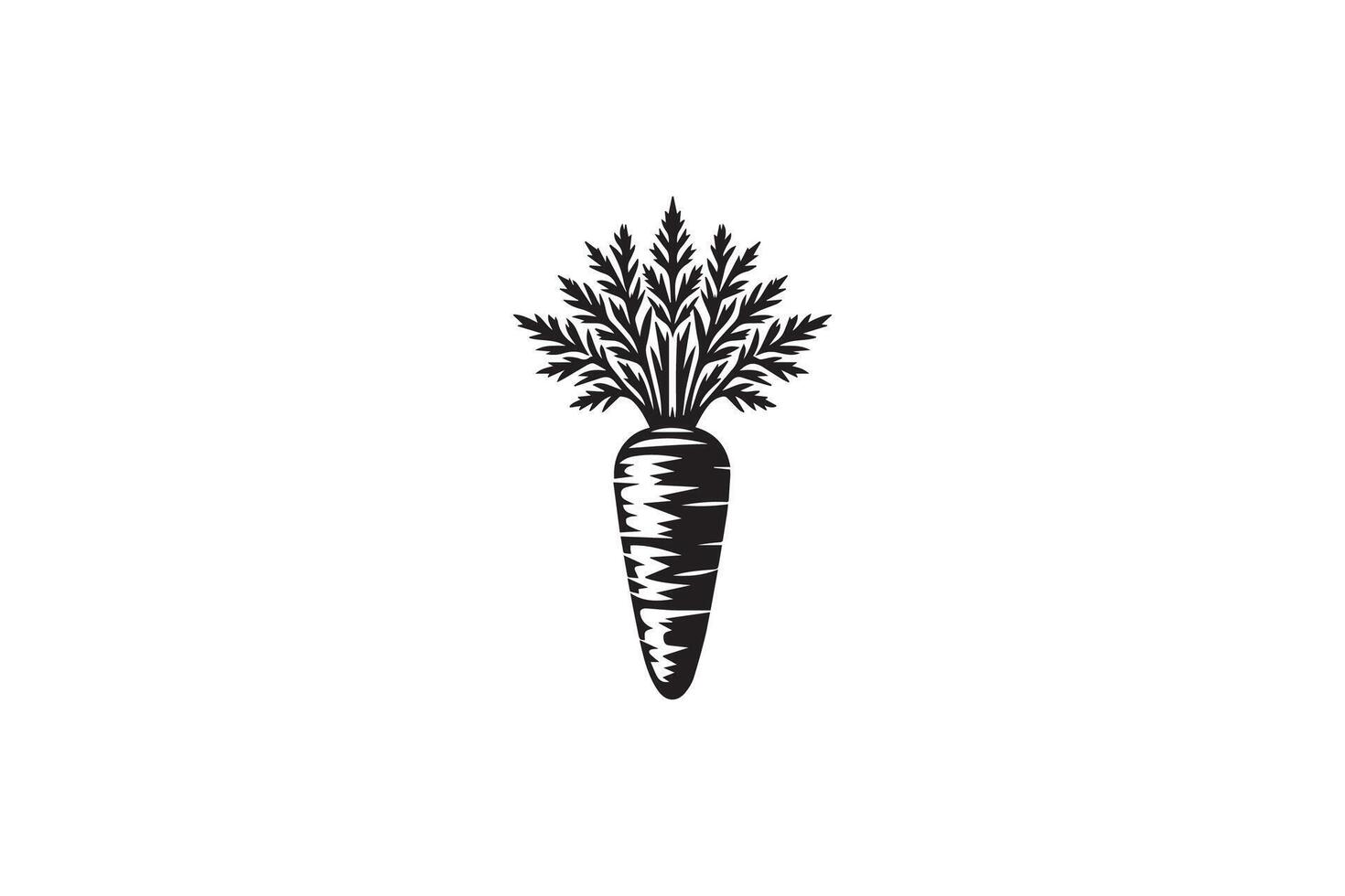 Carrot logo design silhouette vector