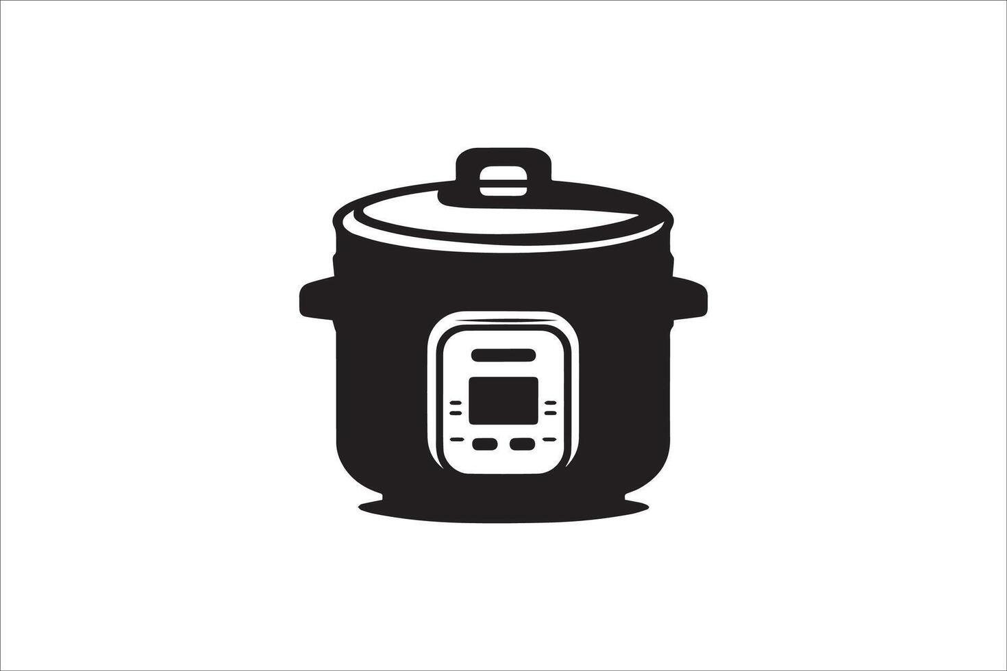 A black and white illustration of a cooker vector