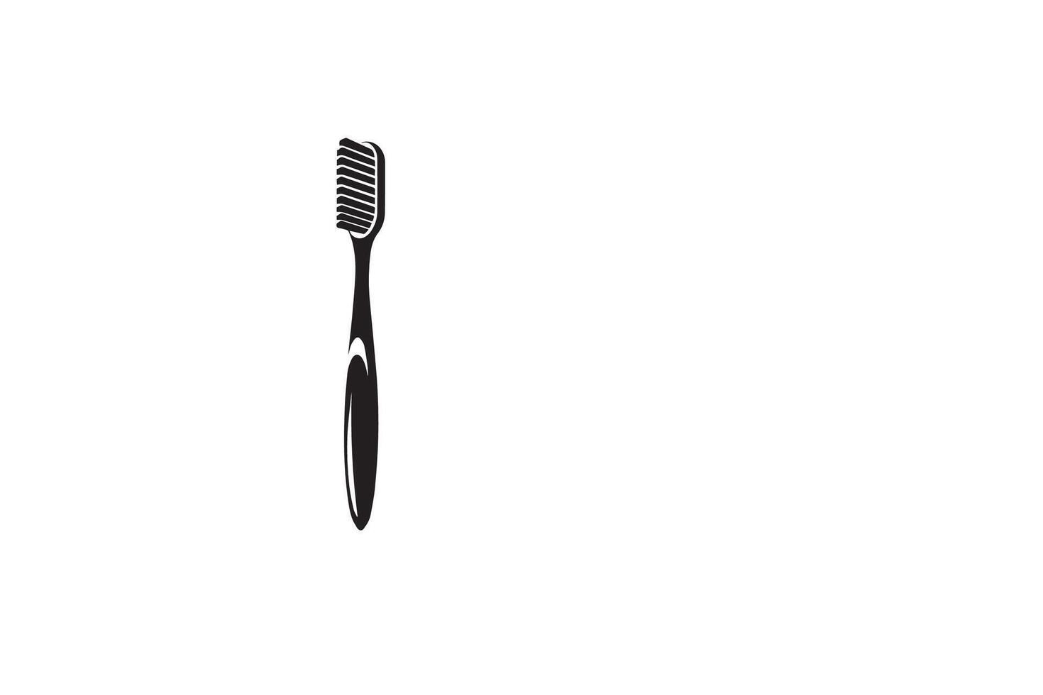 A black and white illustration toothbrush icon vector