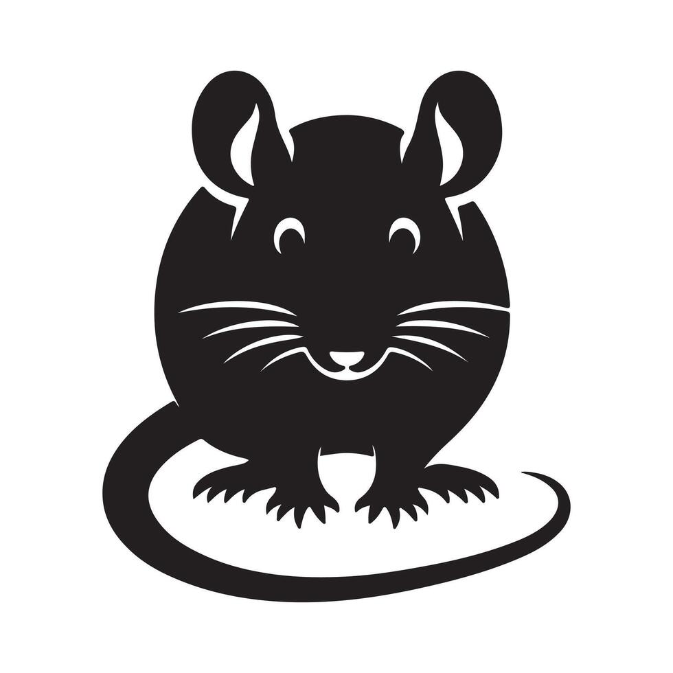 Rat silhouette illustration design. vector