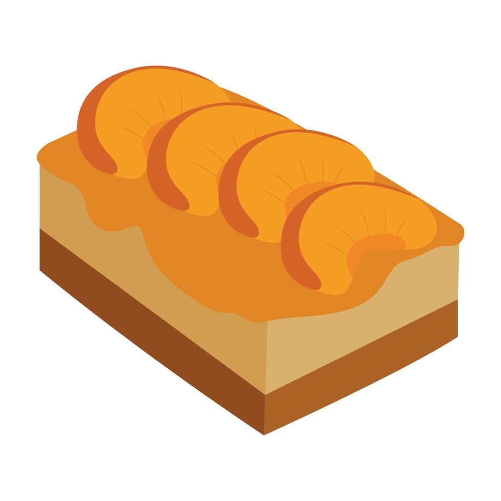Peach Cheesecake Illustration vector