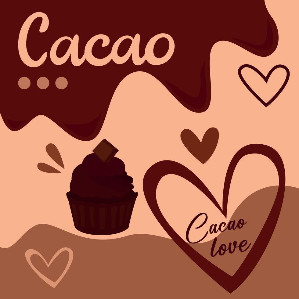 Cocoa and Cupcakes Social Media Post Design vector