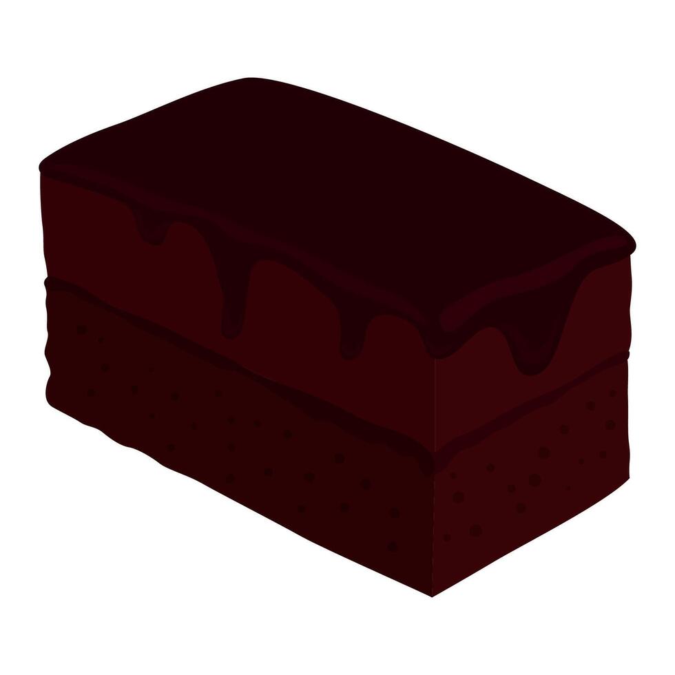 Illustration of a chocolate dessert with chocolate ganache vector