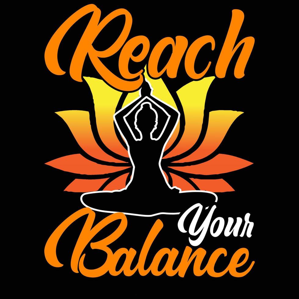 Balance Yoga design for t-shirt vector