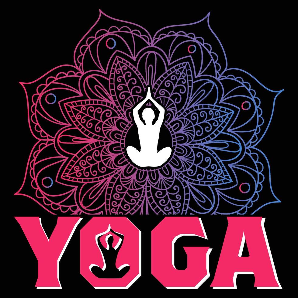 Mandala Yoga design for t-shirt vector